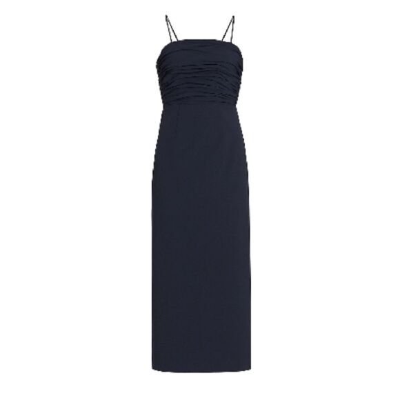 Cinq à Sept Judy Ruched Midi Dress in Navy, NWT, Size 0 - Picture 3 of 9